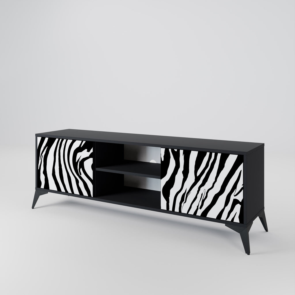 SPLENDID ZEBRA 2-Door TV Stand in Black Finish