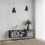 SPLENDID ZEBRA 2-Door TV Stand in Black Finish