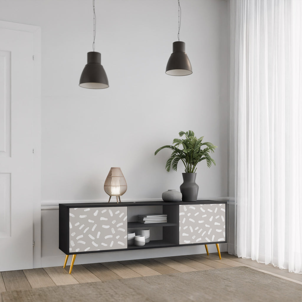 PASSING SECONDS Móvel de TV com 2 Portas em Acabamento Preto