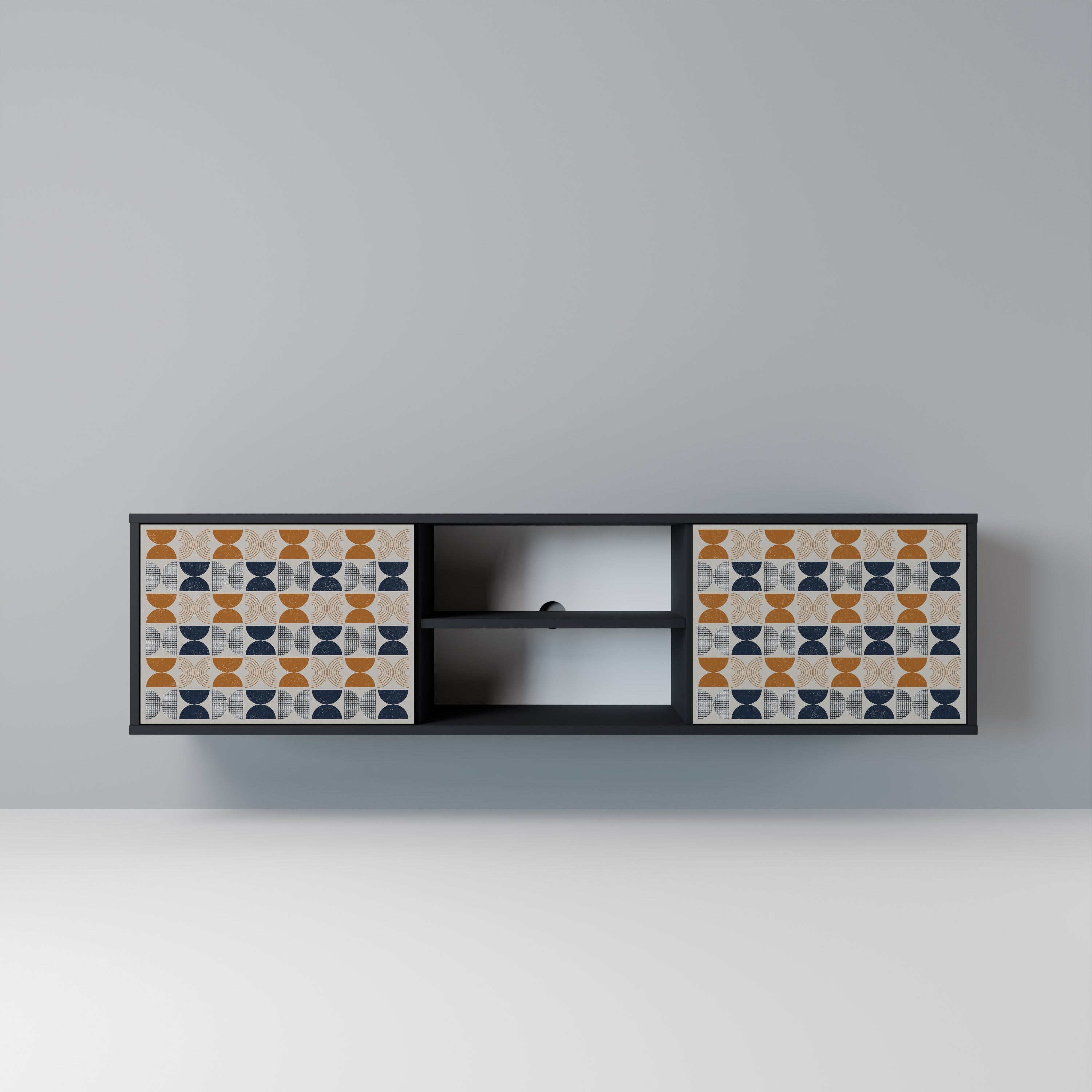 REFLECTION RANGE Móvel de TV com 2 Portas em Acabamento Preto