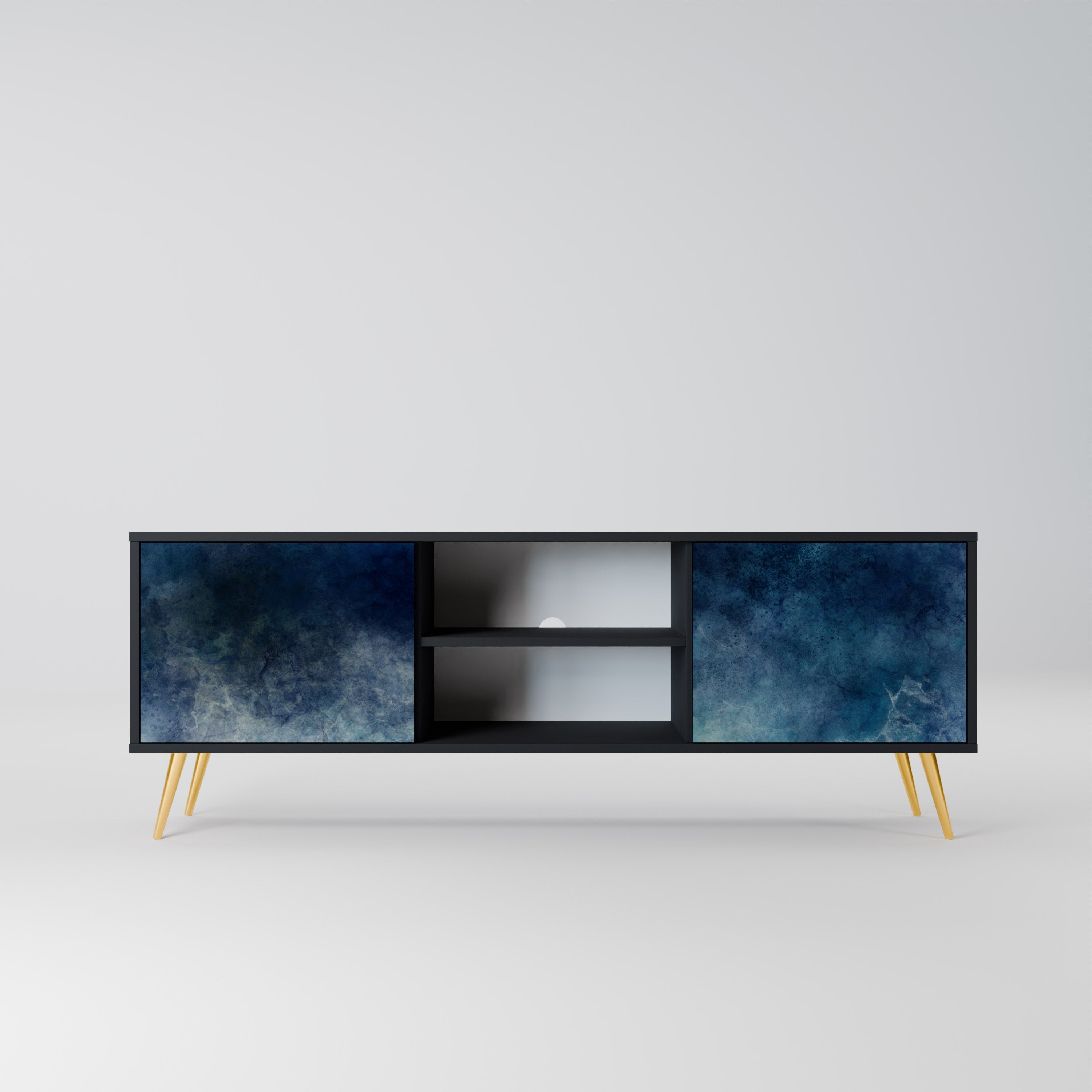 CELESTIAL FALL Móvel de TV com 2 Portas em Acabamento Preto