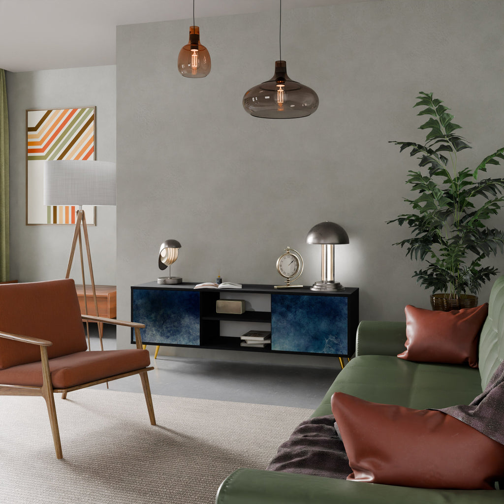 CELESTIAL FALL Móvel de TV com 2 Portas em Acabamento Preto