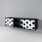 SLIPPING MINUTES Móvel de TV com 2 Portas em Acabamento Preto