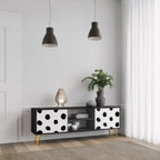 SLIPPING MINUTES Móvel de TV com 2 Portas em Acabamento Preto