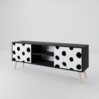 SLIPPING MINUTES Móvel de TV com 2 Portas em Acabamento Preto