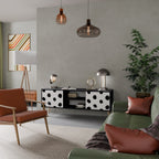 SLIPPING MINUTES Móvel de TV com 2 Portas em Acabamento Preto