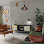 RADIANT REVERIE Móvel de TV com 2 Portas em Acabamento Preto