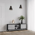 NIGHTY MELODIES Móvel de TV com 2 Portas em Acabamento Preto