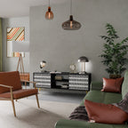 NIGHTY MELODIES Móvel de TV com 2 Portas em Acabamento Preto