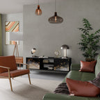 MARBLE OF TOMMORROW Móvel de TV com 2 Portas em Acabamento Preto