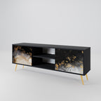 MARBLE OF TOMMORROW Móvel de TV com 2 Portas em Acabamento Preto
