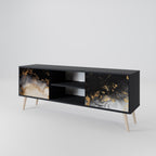 MARBLE OF TOMMORROW Móvel de TV com 2 Portas em Acabamento Preto
