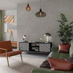 GLOOMY HOST Móvel de TV com 2 Portas em Acabamento Preto