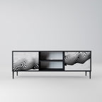 MONOCHROME MIRAGE Móvel de TV com 2 Portas em Acabamento Preto
