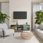 BLOOMING WATERS Móvel de TV com 2 Portas em Acabamento Preto