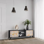 SPRING WHIMSY Móvel de TV com 2 Portas em Acabamento Preto