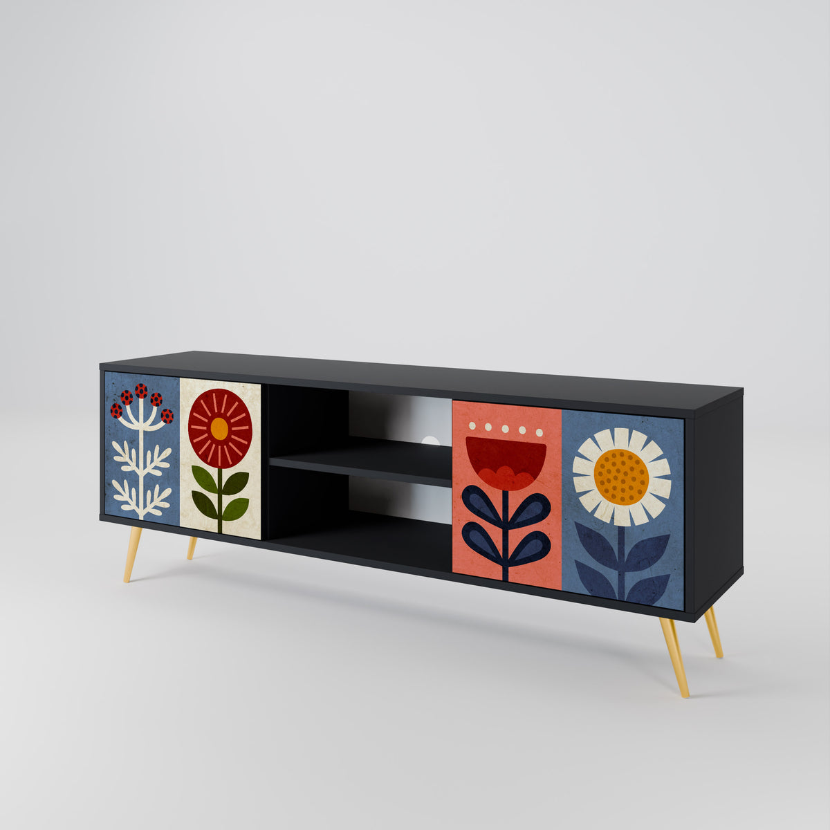 SCANDIC FLOWERET Móvel de TV de 2 Portas