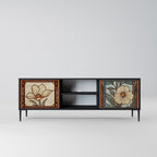 TIMELESS FLORA Móvel de TV com 2 Portas em Acabamento Preto