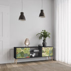 SUCCULENTS KALEIDOSCOPE Móvel de TV com 2 Portas em Acabamento Preto