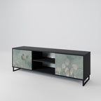 NIGHT LADY 2-Door TV Stand in Black Finish