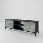 NIGHT LADY 2-Door TV Stand in Black Finish