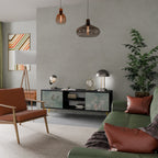 NIGHT LADY 2-Door TV Stand in Black Finish