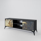 GENTLE POWER 2-Door TV Stand in Black Finish