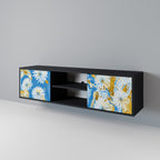 DAISY LUXE Móvel de TV com 2 Portas em Acabamento Preto