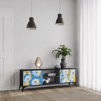 DAISY LUXE Móvel de TV com 2 Portas em Acabamento Preto