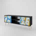 DAISY LUXE Móvel de TV com 2 Portas em Acabamento Preto