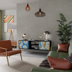 DAISY LUXE Móvel de TV com 2 Portas em Acabamento Preto