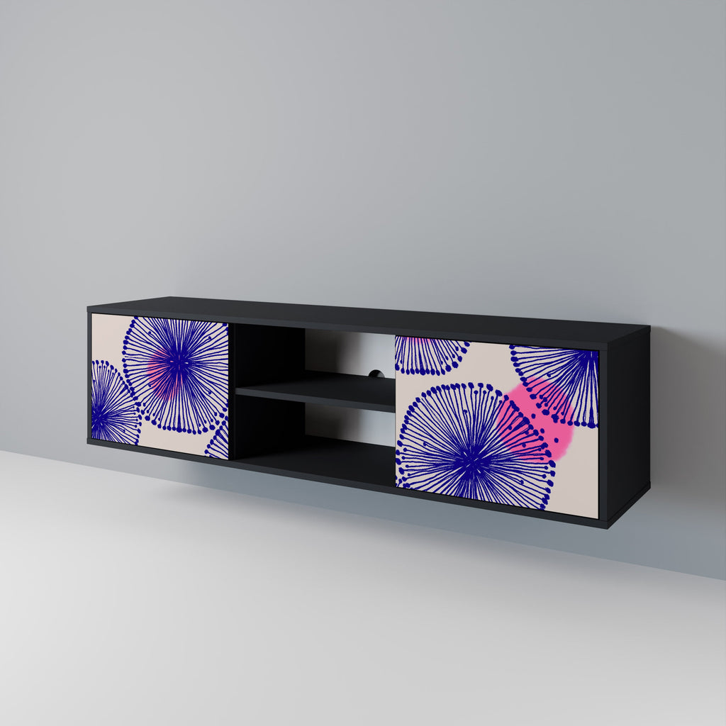 MAGIC NATURE Móvel de TV com 2 Portas em Acabamento Preto