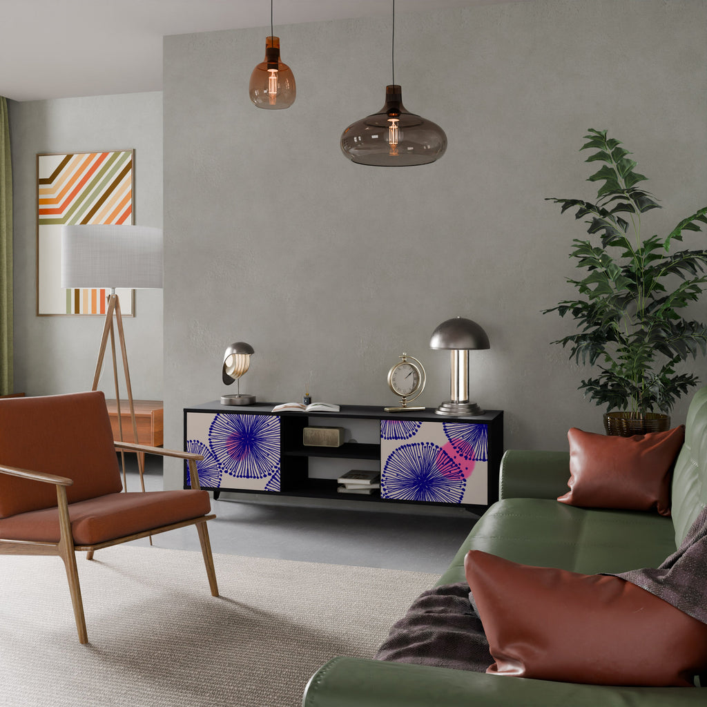 MAGIC NATURE Móvel de TV com 2 Portas em Acabamento Preto