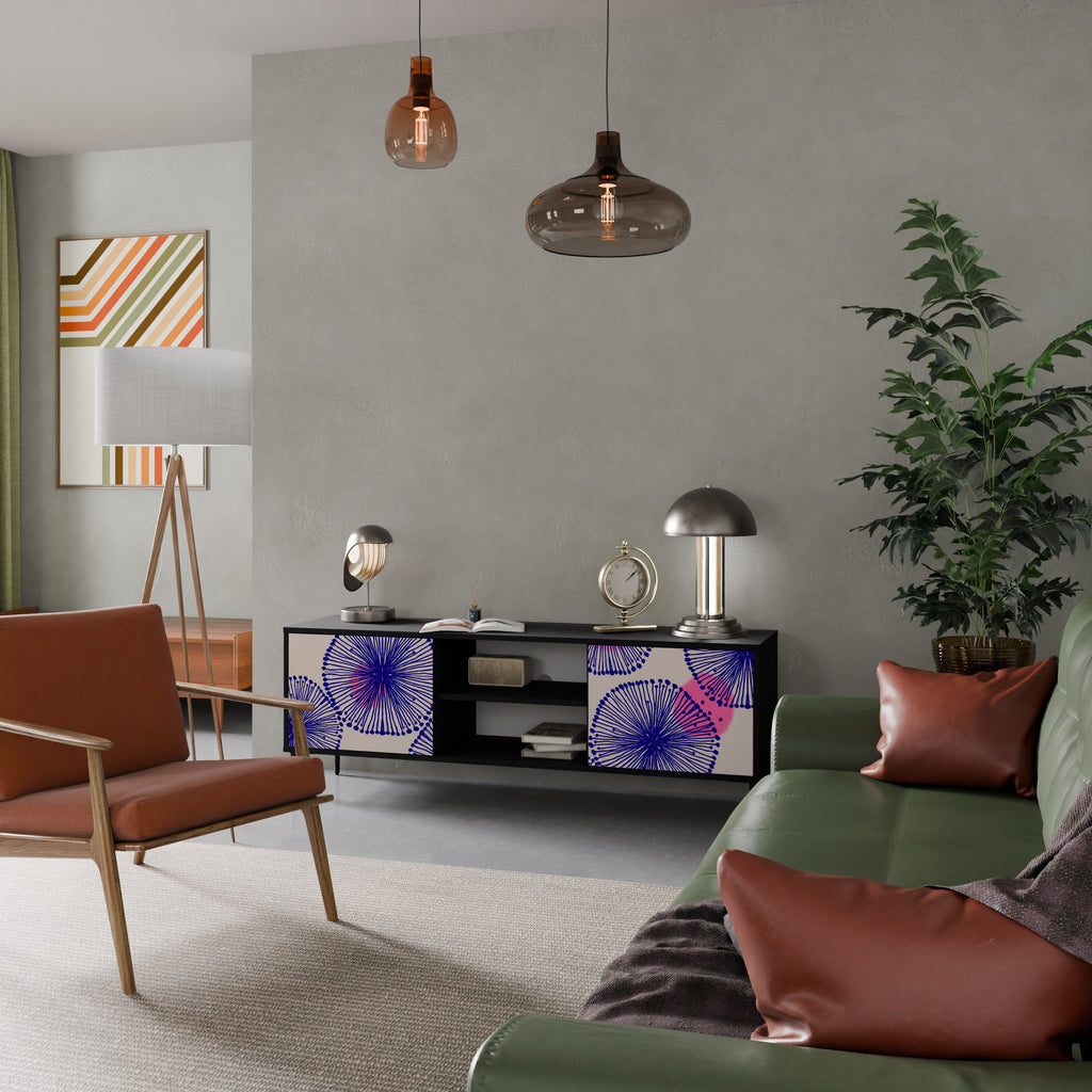 MAGIC NATURE Móvel de TV com 2 Portas em Acabamento Preto