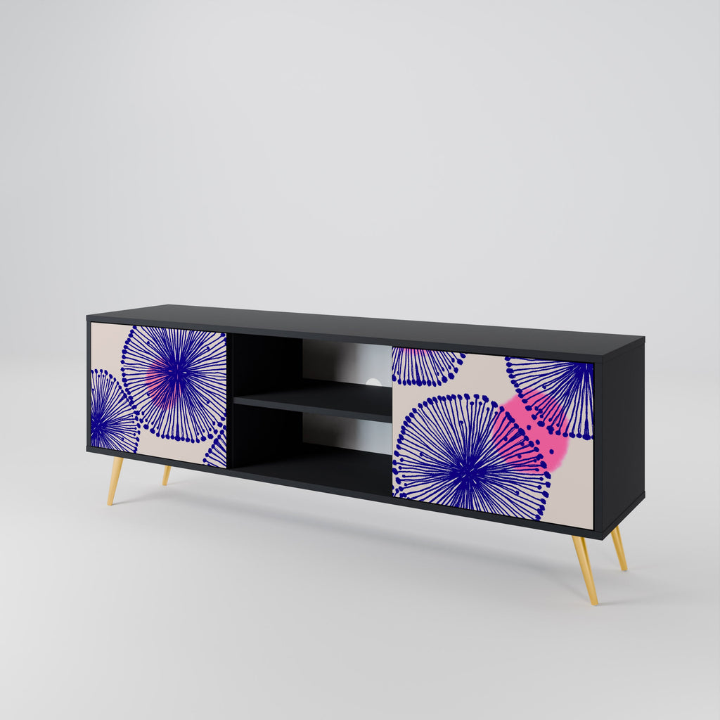 MAGIC NATURE Móvel de TV com 2 Portas em Acabamento Preto