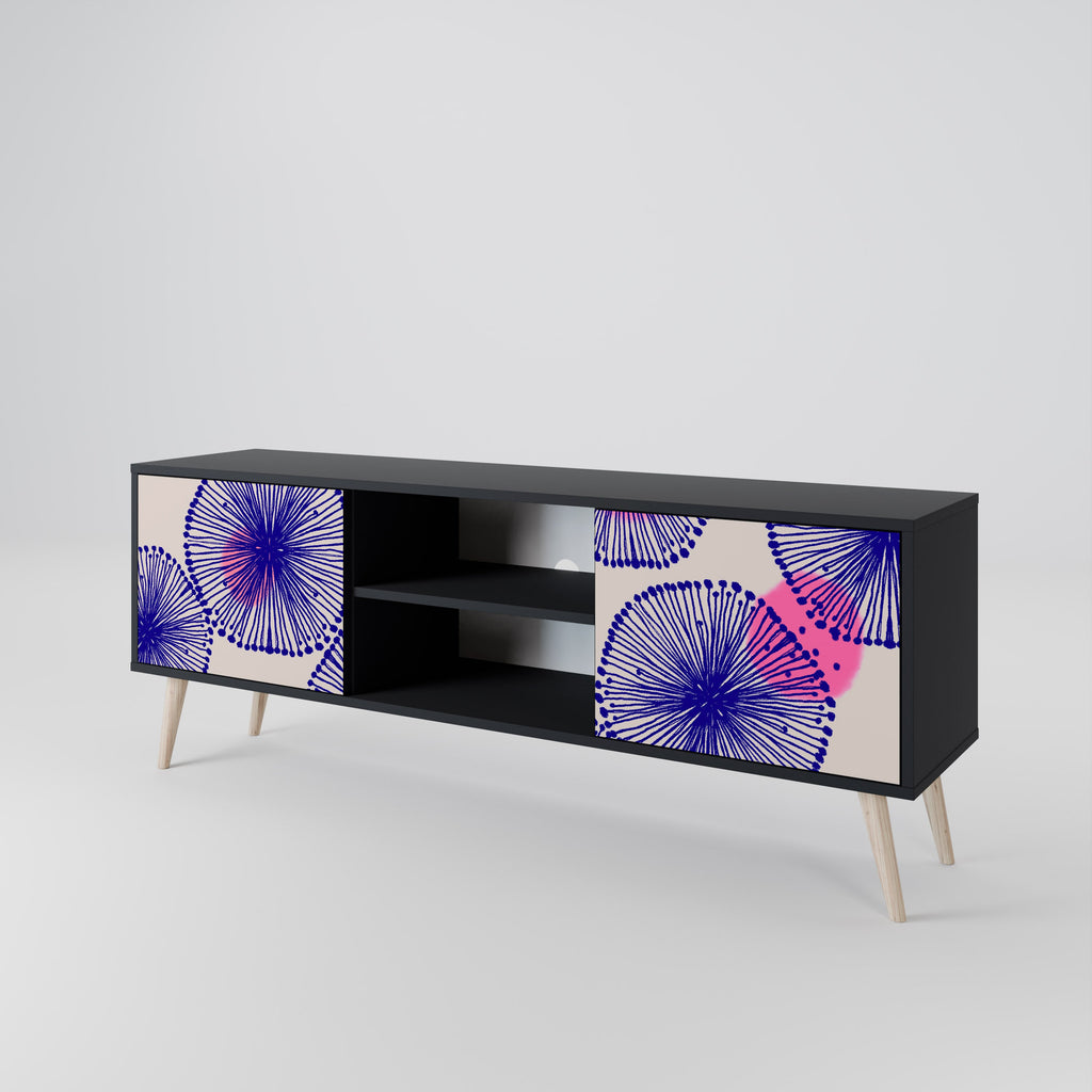 MAGIC NATURE Móvel de TV com 2 Portas em Acabamento Preto