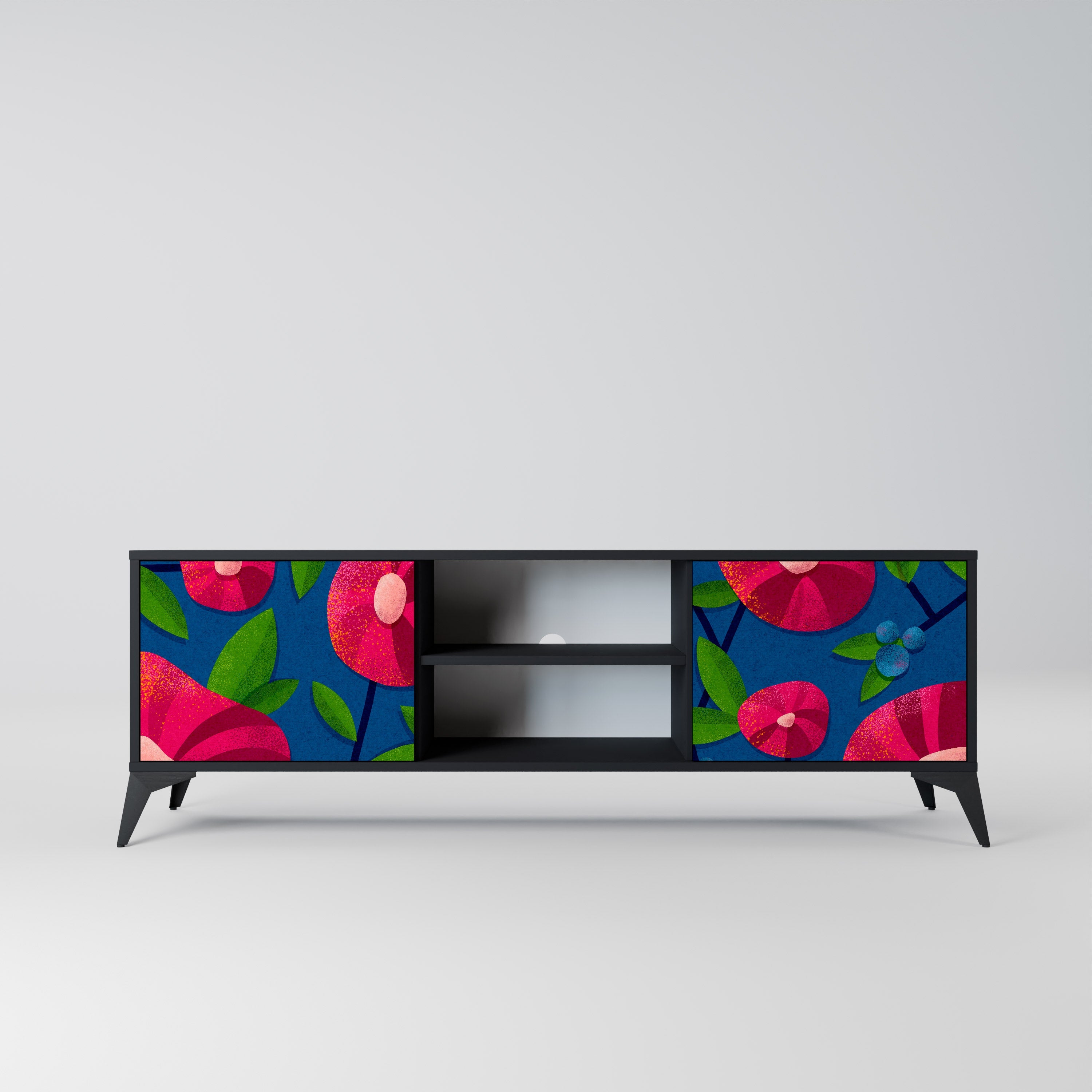 SPRING THOUGHTS Móvel de TV com 2 Portas em Acabamento Preto