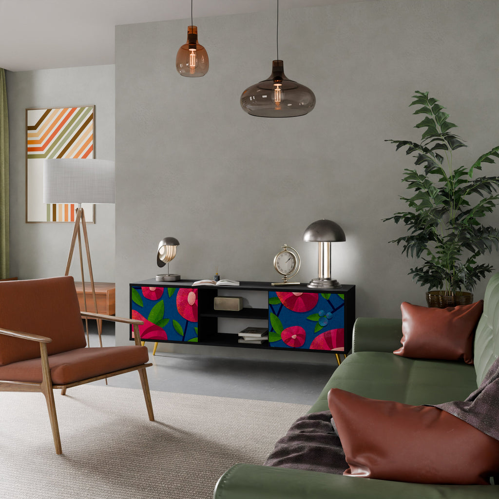 SPRING THOUGHTS Móvel de TV com 2 Portas em Acabamento Preto