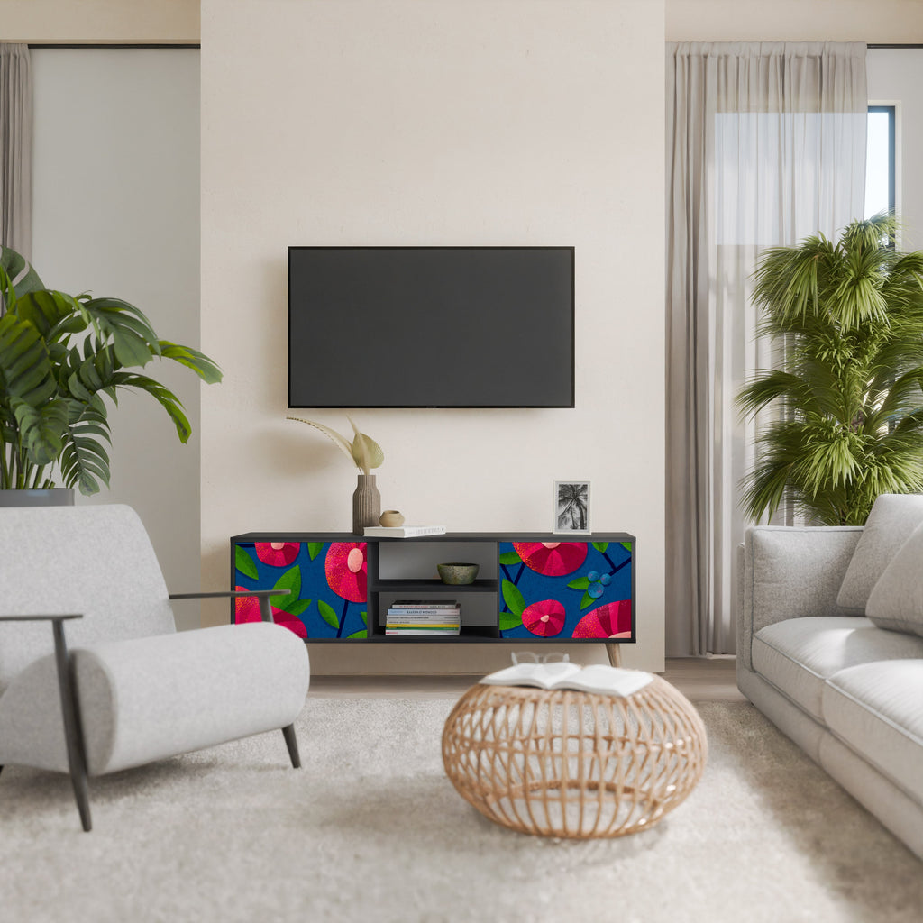 SPRING THOUGHTS Móvel de TV com 2 Portas em Acabamento Preto