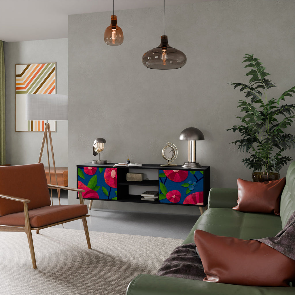 SPRING THOUGHTS Móvel de TV com 2 Portas em Acabamento Preto