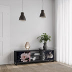 PURE BLOSSOM Móvel de TV com 2 Portas em Acabamento Preto