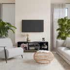 PURE BLOSSOM Móvel de TV com 2 Portas em Acabamento Preto