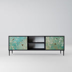 BLOOMING CHARM Móvel de TV com 2 Portas em Acabamento Preto