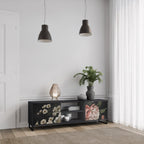 LUSH ELEGANCE Móvel de TV com 2 Portas em Acabamento Preto