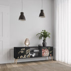 LUSH ELEGANCE Móvel de TV com 2 Portas em Acabamento Preto