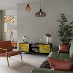 YELLOW CHINOISERIE Móvel de TV com 2 Portas em Acabamento Preto