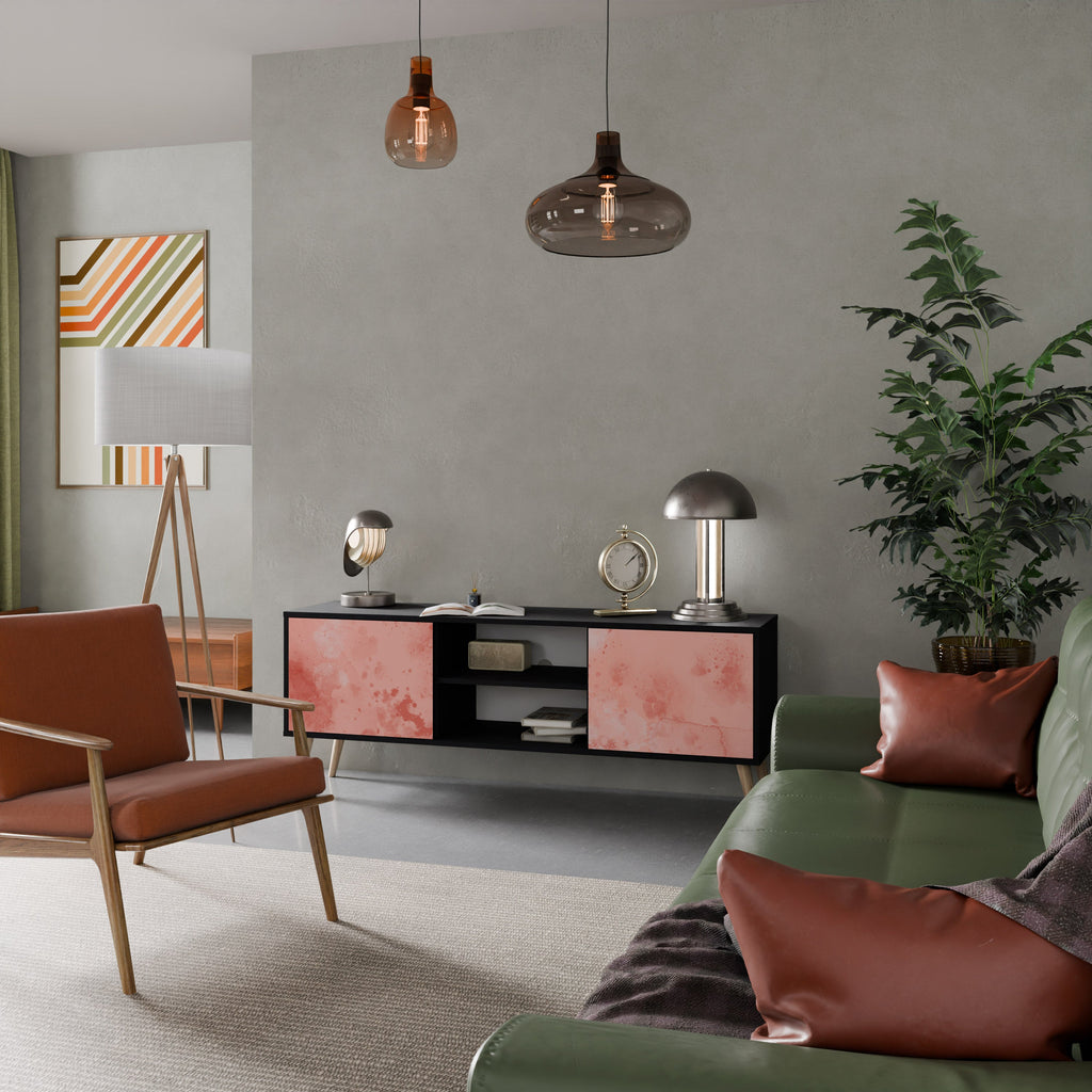 CRANE DANCE Móvel de TV com 2 Portas em Acabamento Preto