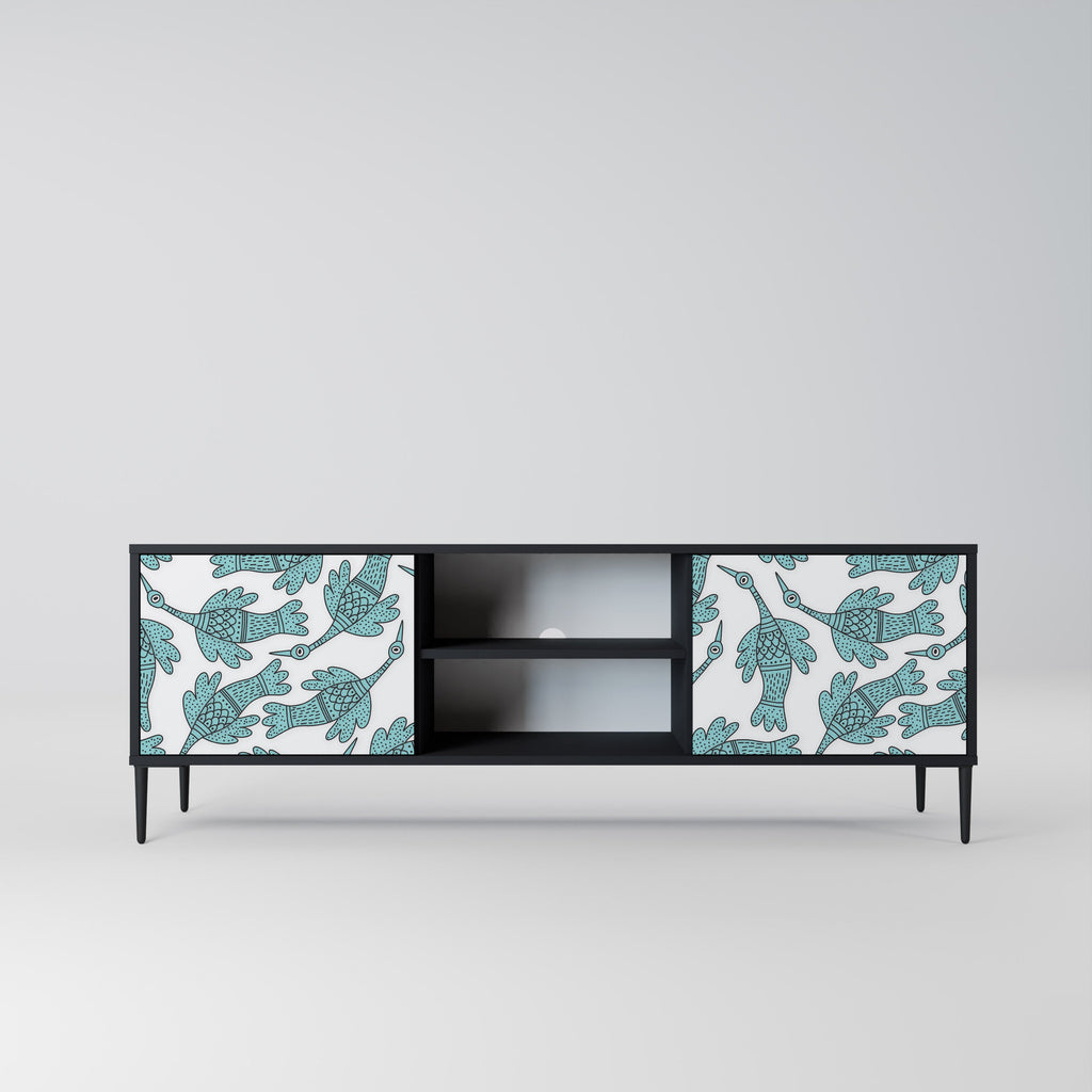 WATERSPOUT SONGIBIRD 2-Door TV Stand in Black Finish