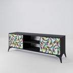 INDIAN FISH 2-Door TV Stand in Black Finish