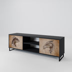 STEAMPUNK CLAN 2-Door TV Stand in Black Finish